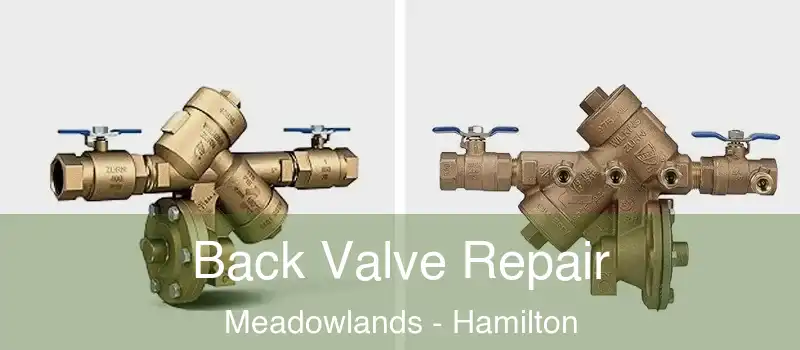  Back Valve Repair Meadowlands - Hamilton