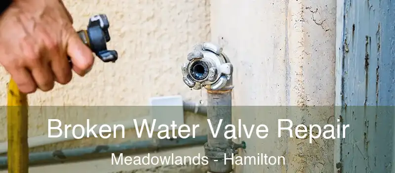  Broken Water Valve Repair Meadowlands - Hamilton